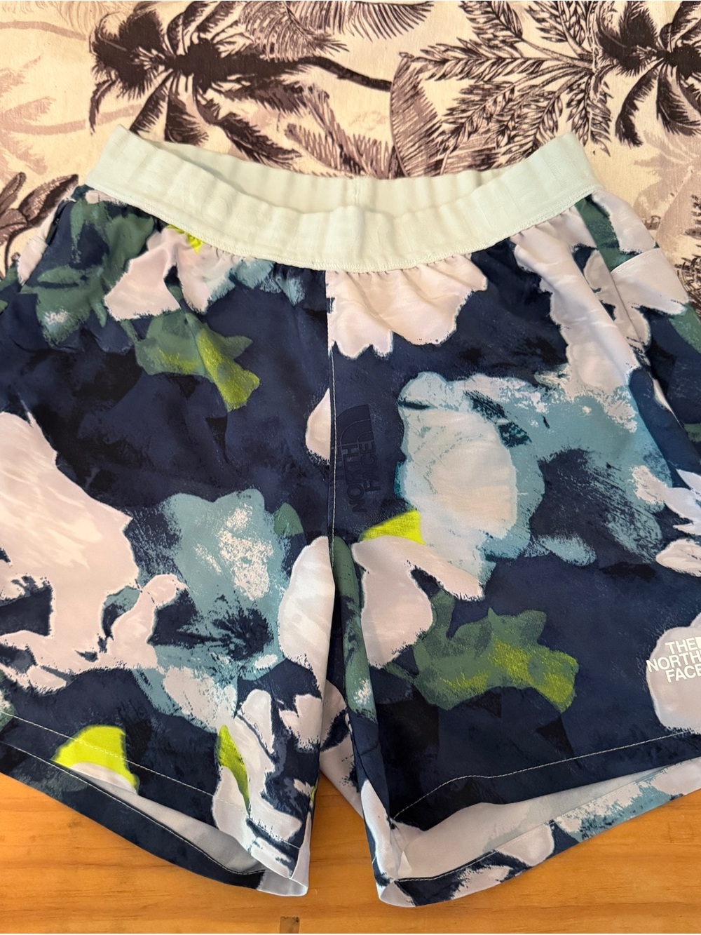 The North Face Women's Navy Blue Floral Athletic Shorts